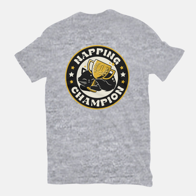 Napping Champion Cat-Mens-Basic-Tee-tobefonseca
