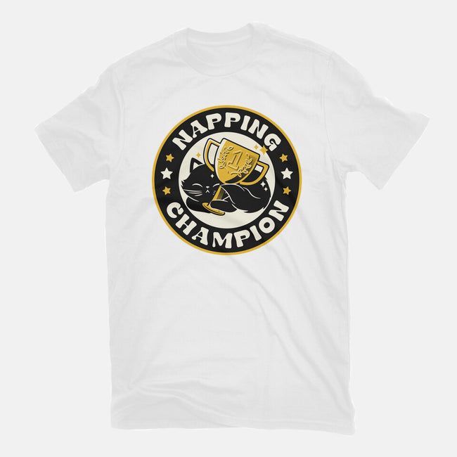 Napping Champion Cat-Womens-Basic-Tee-tobefonseca