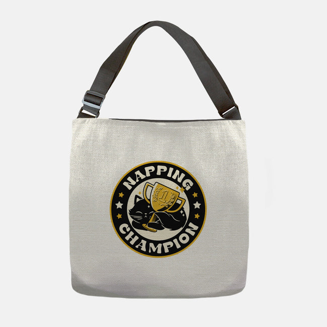Napping Champion Cat-None-Adjustable Tote-Bag-tobefonseca