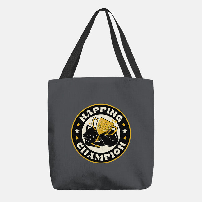 Napping Champion Cat-None-Basic Tote-Bag-tobefonseca