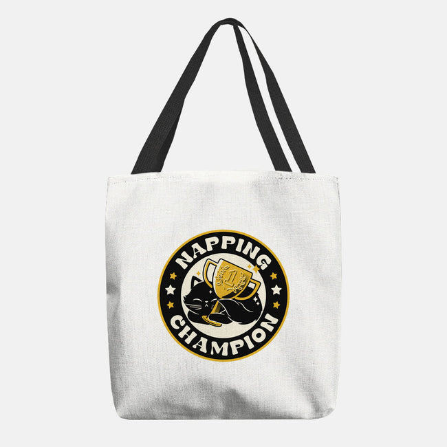 Napping Champion Cat-None-Basic Tote-Bag-tobefonseca
