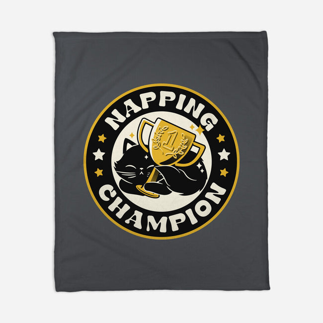 Napping Champion Cat-None-Fleece-Blanket-tobefonseca