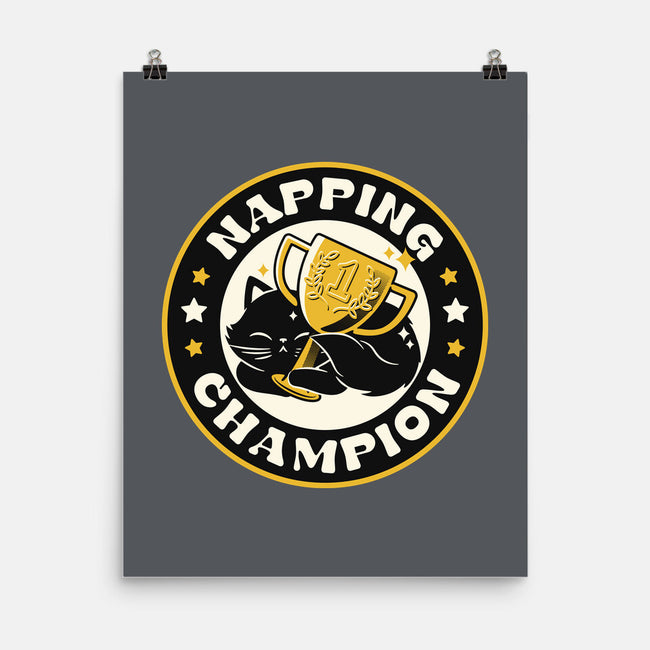 Napping Champion Cat-None-Matte-Poster-tobefonseca