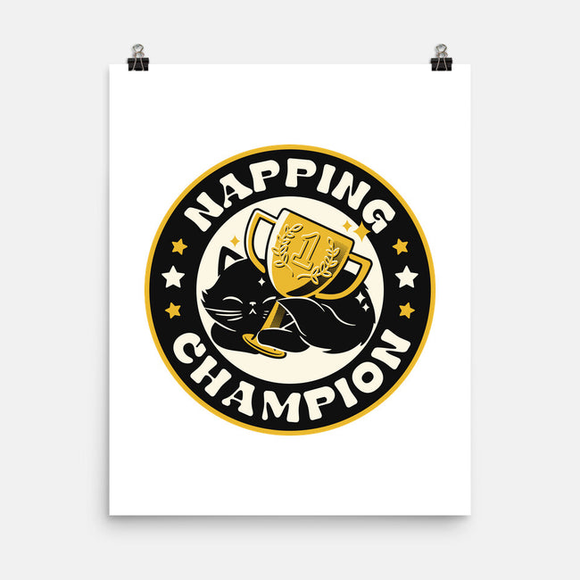 Napping Champion Cat-None-Matte-Poster-tobefonseca