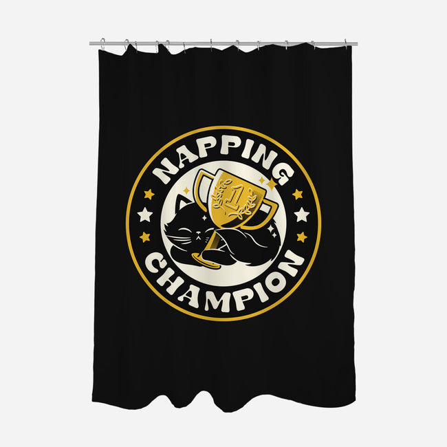 Napping Champion Cat-None-Polyester-Shower Curtain-tobefonseca
