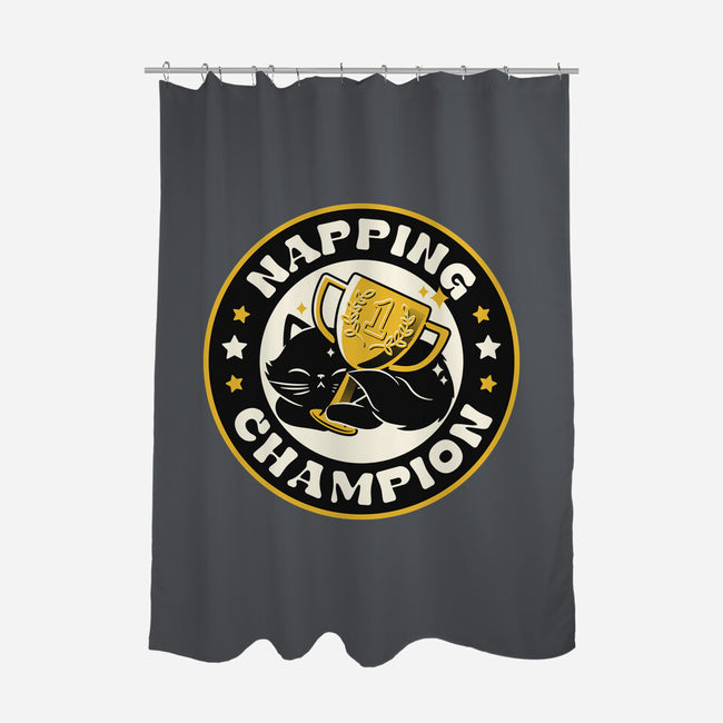 Napping Champion Cat-None-Polyester-Shower Curtain-tobefonseca