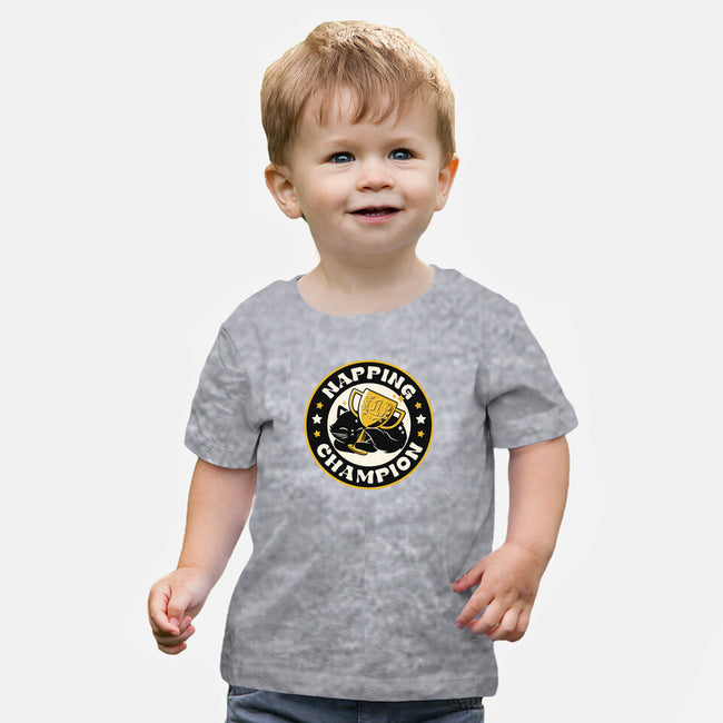 Napping Champion Cat-Baby-Basic-Tee-tobefonseca