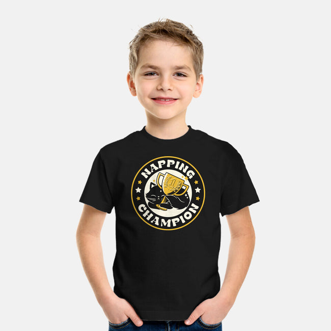 Napping Champion Cat-Youth-Basic-Tee-tobefonseca