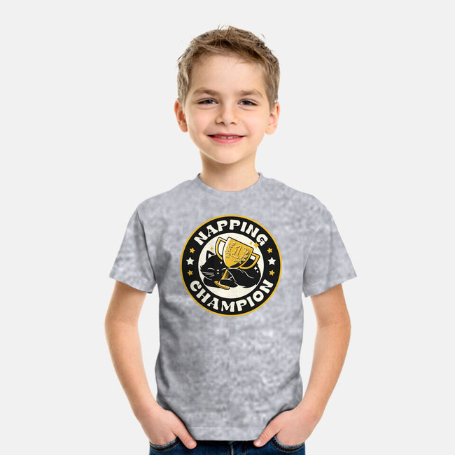 Napping Champion Cat-Youth-Basic-Tee-tobefonseca