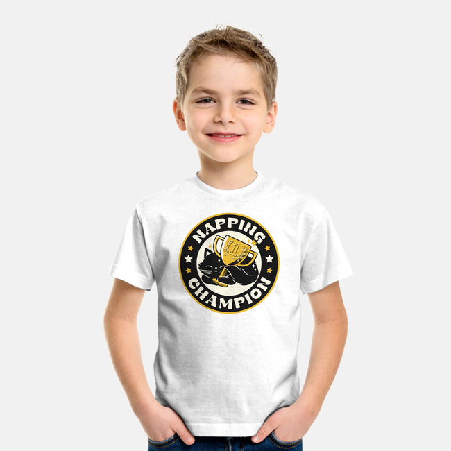 Napping Champion Cat-Youth-Basic-Tee-tobefonseca