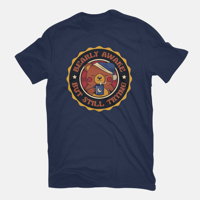 Bearly Awake But Still Trying Bear-Womens-Fitted-Tee-tobefonseca
