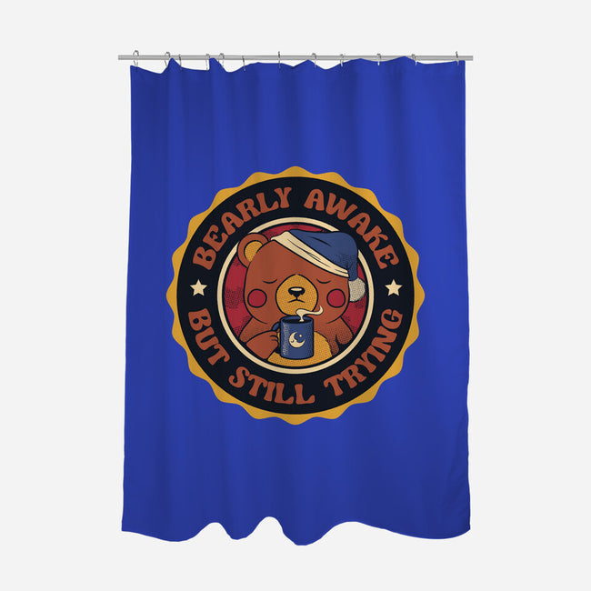 Bearly Awake But Still Trying Bear-None-Polyester-Shower Curtain-tobefonseca