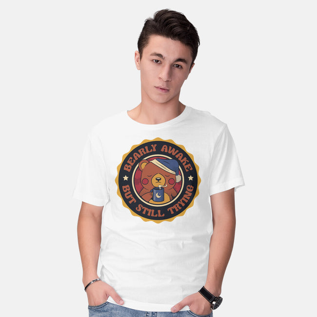 Bearly Awake But Still Trying Bear-Mens-Basic-Tee-tobefonseca