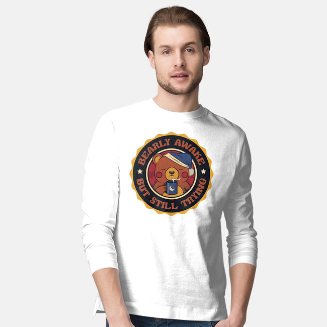 Bearly Awake But Still Trying Bear-Mens-Long Sleeved-Tee-tobefonseca