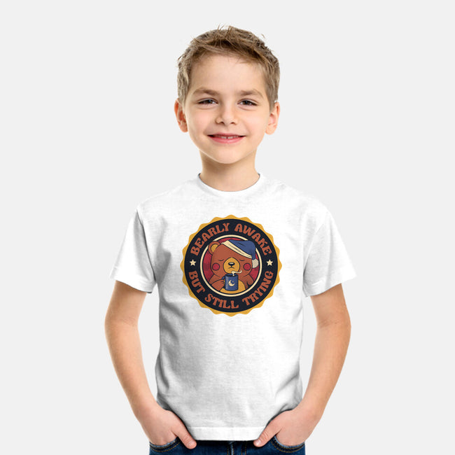 Bearly Awake But Still Trying Bear-Youth-Basic-Tee-tobefonseca