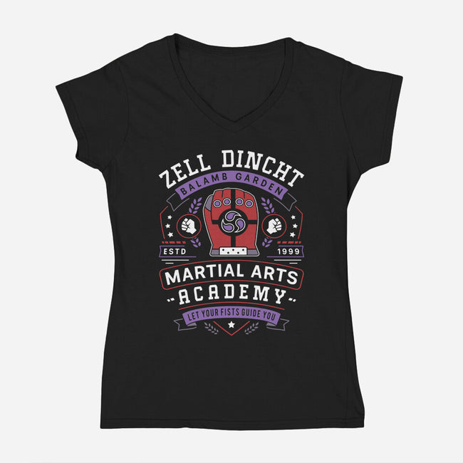 Zell Dincht Academy Emblem-Womens-V-Neck-Tee-LAGELANTEE