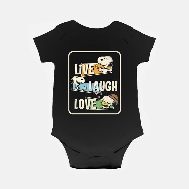 Snoopy Loves To Live And Laugh-Baby-Basic-Onesie-turborat14