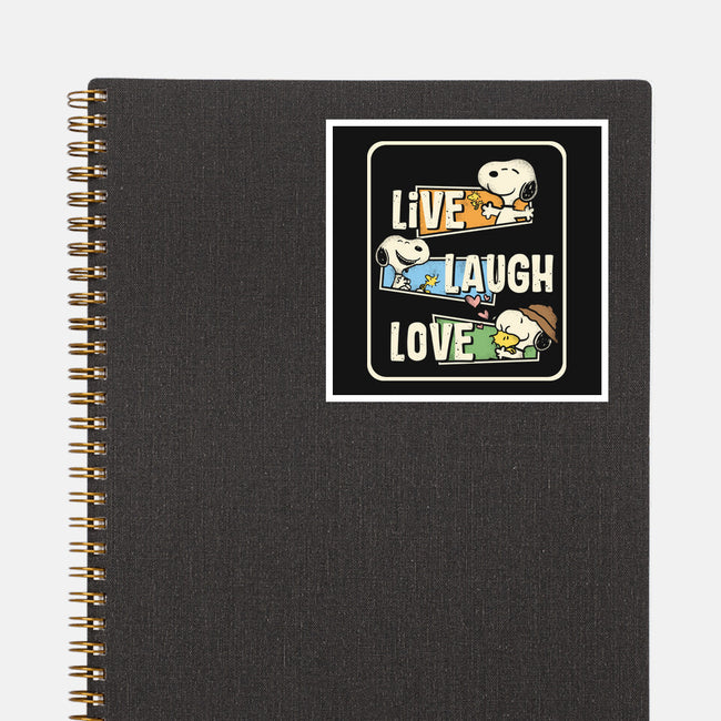 Snoopy Loves To Live And Laugh-None-Glossy-Sticker-turborat14
