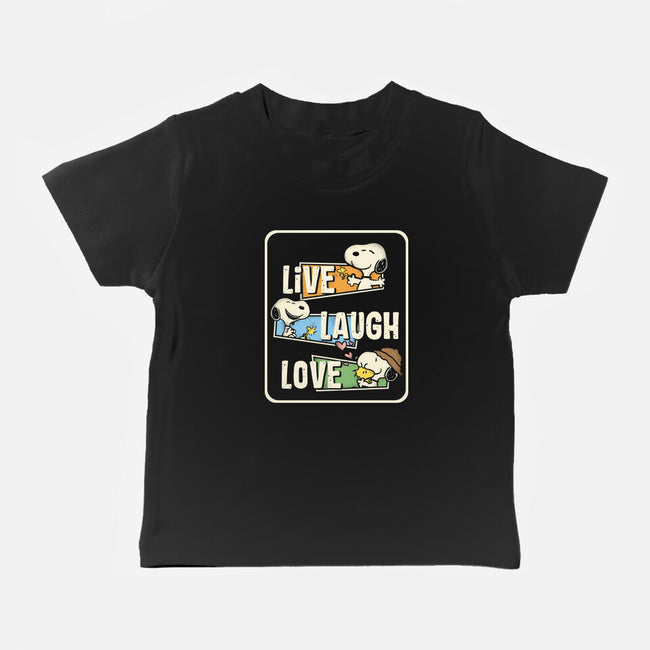 Snoopy Loves To Live And Laugh-Baby-Basic-Tee-turborat14