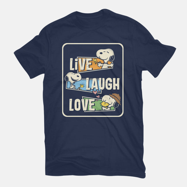 Snoopy Loves To Live And Laugh-Womens-Basic-Tee-turborat14