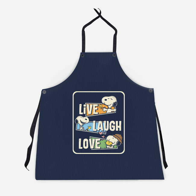Snoopy Loves To Live And Laugh-Unisex-Kitchen-Apron-turborat14
