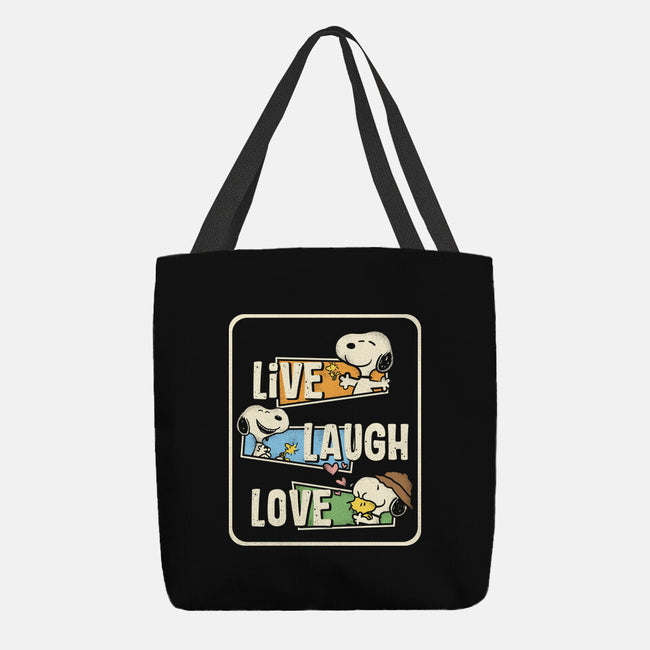 Snoopy Loves To Live And Laugh-None-Basic Tote-Bag-turborat14
