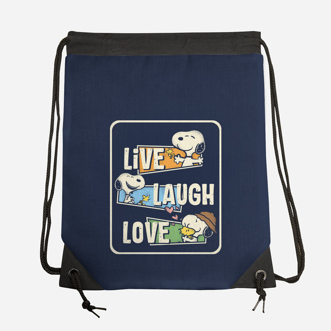 Snoopy Loves To Live And Laugh-None-Drawstring-Bag-turborat14
