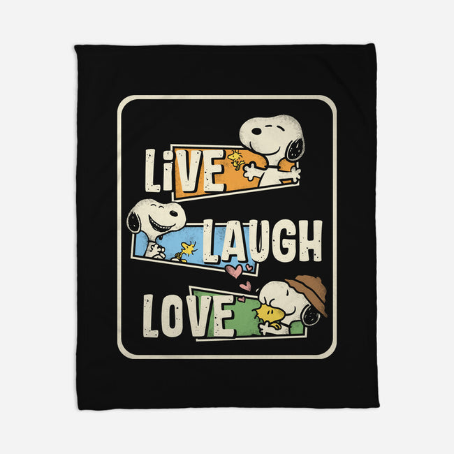 Snoopy Loves To Live And Laugh-None-Fleece-Blanket-turborat14
