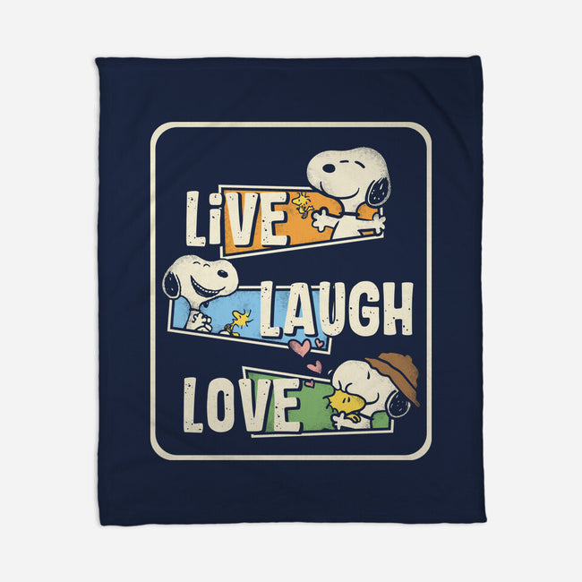 Snoopy Loves To Live And Laugh-None-Fleece-Blanket-turborat14