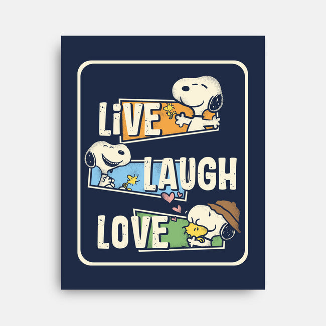 Snoopy Loves To Live And Laugh-None-Stretched-Canvas-turborat14
