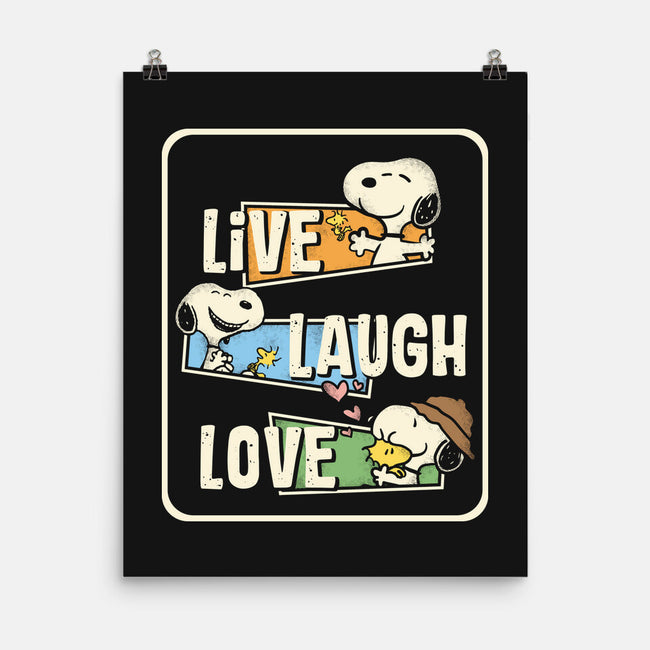 Snoopy Loves To Live And Laugh-None-Matte-Poster-turborat14
