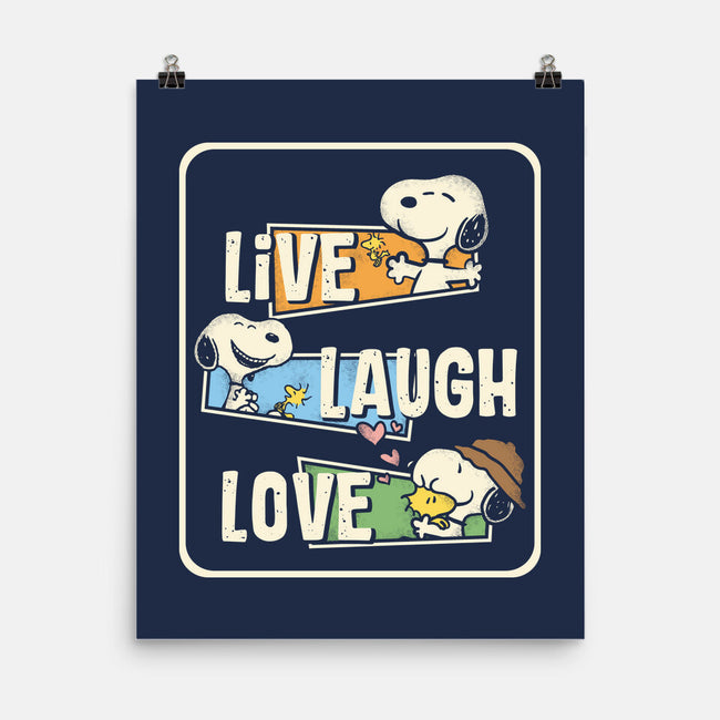 Snoopy Loves To Live And Laugh-None-Matte-Poster-turborat14