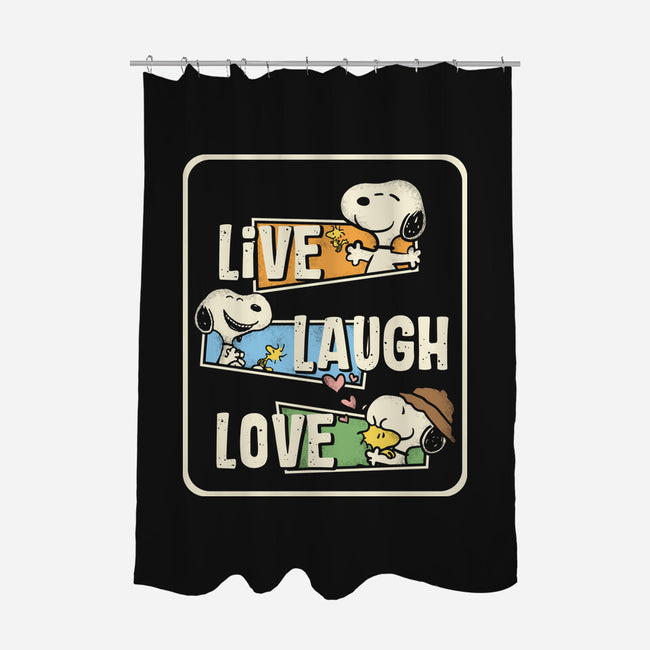 Snoopy Loves To Live And Laugh-None-Polyester-Shower Curtain-turborat14