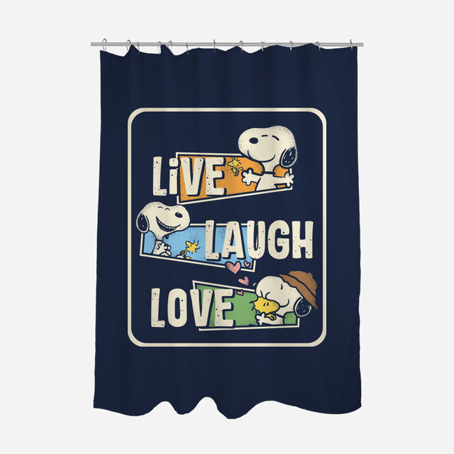 Snoopy Loves To Live And Laugh-None-Polyester-Shower Curtain-turborat14