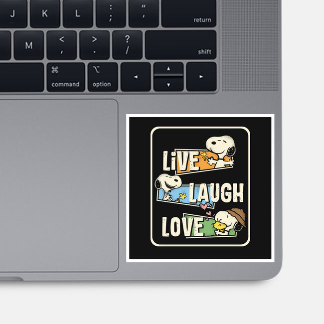 Snoopy Loves To Live And Laugh-None-Glossy-Sticker-turborat14