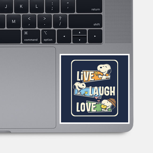 Snoopy Loves To Live And Laugh-None-Glossy-Sticker-turborat14