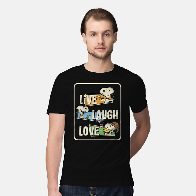 Snoopy Loves To Live And Laugh-Mens-Premium-Tee-turborat14