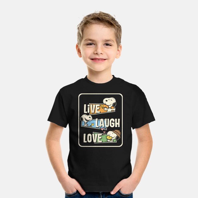 Snoopy Loves To Live And Laugh-Youth-Basic-Tee-turborat14