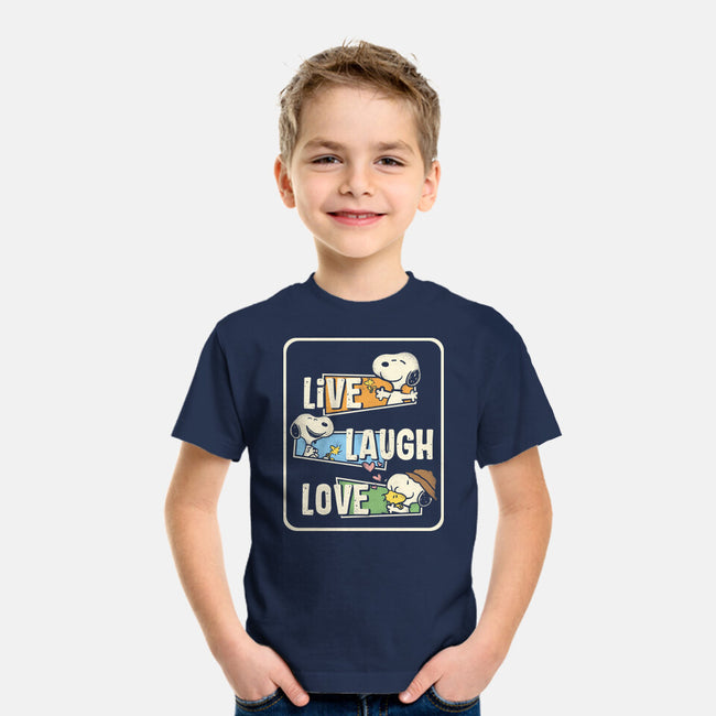 Snoopy Loves To Live And Laugh-Youth-Basic-Tee-turborat14