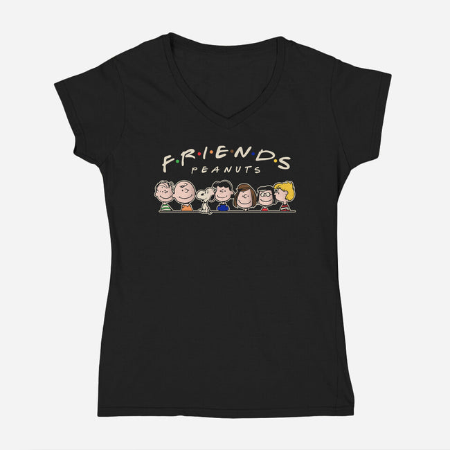 Peanut Friends-Womens-V-Neck-Tee-turborat14