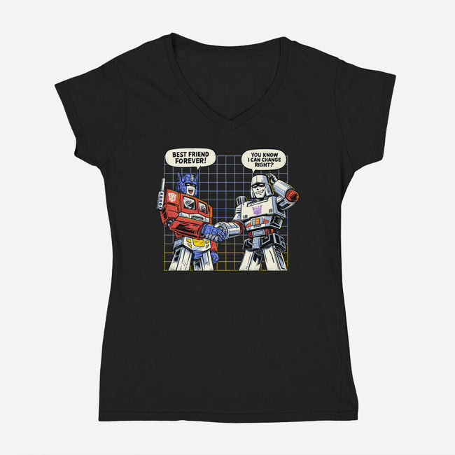 BFF Transform-Womens-V-Neck-Tee-alfbocreative