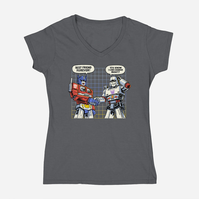 BFF Transform-Womens-V-Neck-Tee-alfbocreative