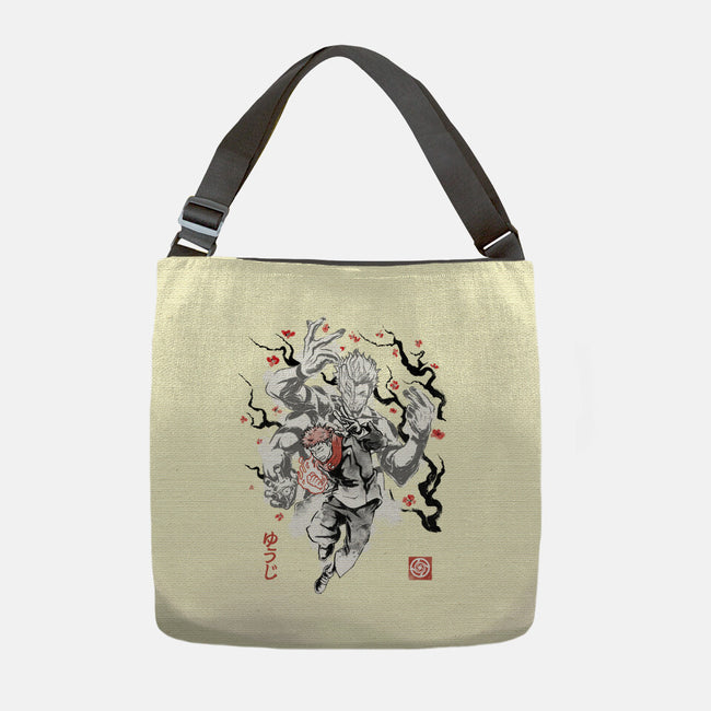 Vessel Of The Cursed King Sumi-e-None-Adjustable Tote-Bag-Astrobot Invention