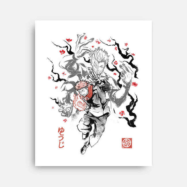 Vessel Of The Cursed King Sumi-e-None-Stretched-Canvas-Astrobot Invention