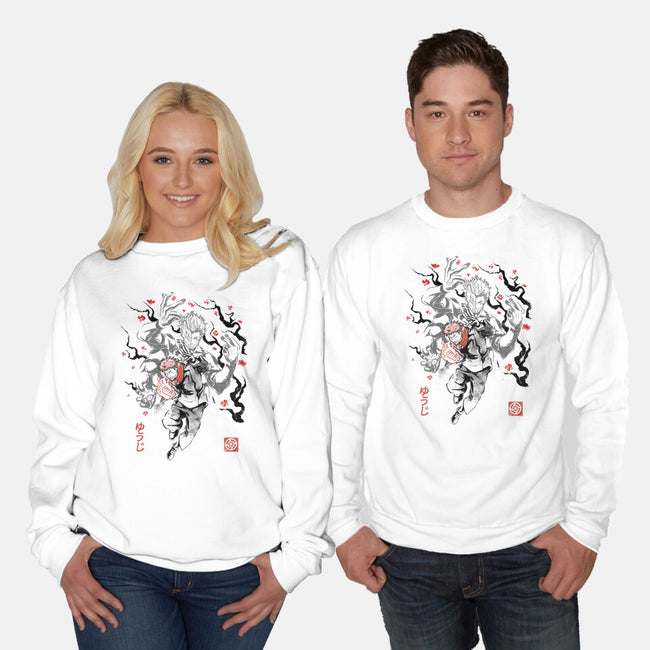 Vessel Of The Cursed King Sumi-e-Unisex-Crew Neck-Sweatshirt-Astrobot Invention