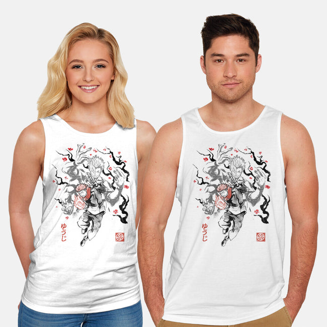 Vessel Of The Cursed King Sumi-e-Unisex-Basic-Tank-Astrobot Invention