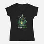 Boba T-Rex-Womens-V-Neck-Tee-Vallina84