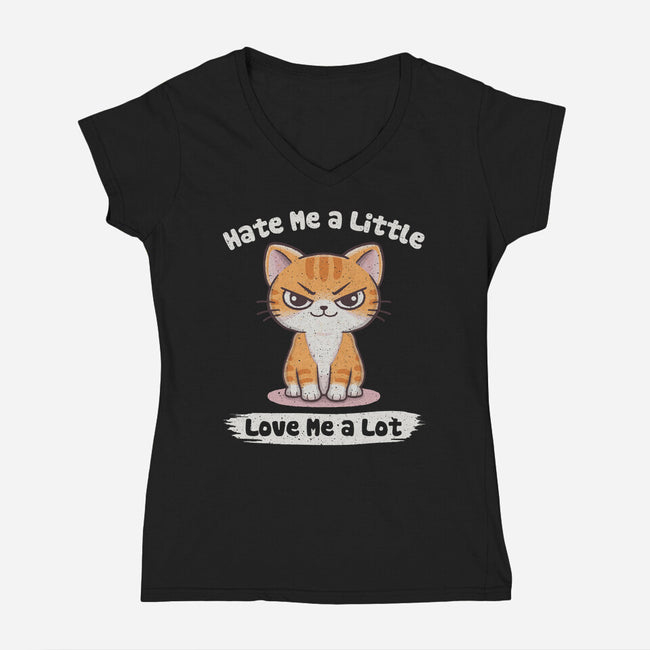 Hate Me A Little-Womens-V-Neck-Tee-NMdesign