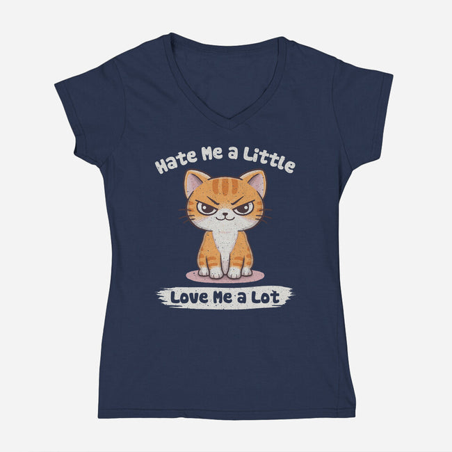 Hate Me A Little-Womens-V-Neck-Tee-NMdesign
