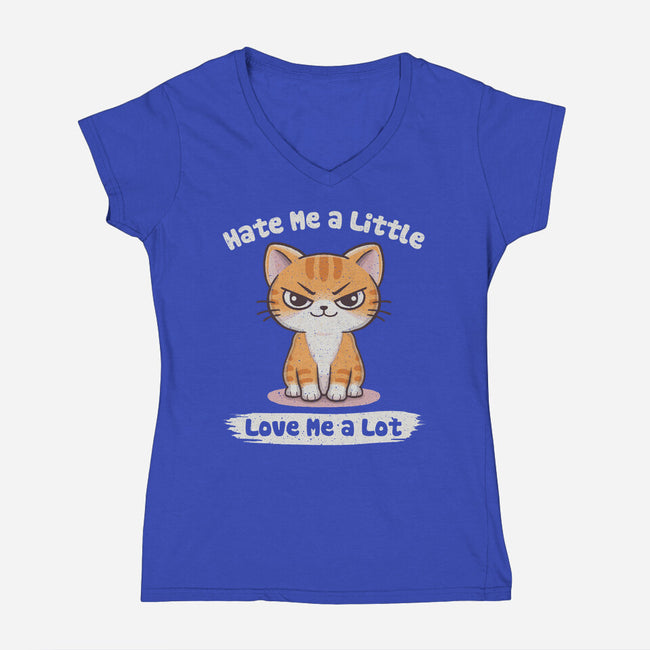 Hate Me A Little-Womens-V-Neck-Tee-NMdesign
